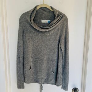 Sparrow Heather Gray Cowl Neck Sweater, Anthropologie, Front Pocket, M